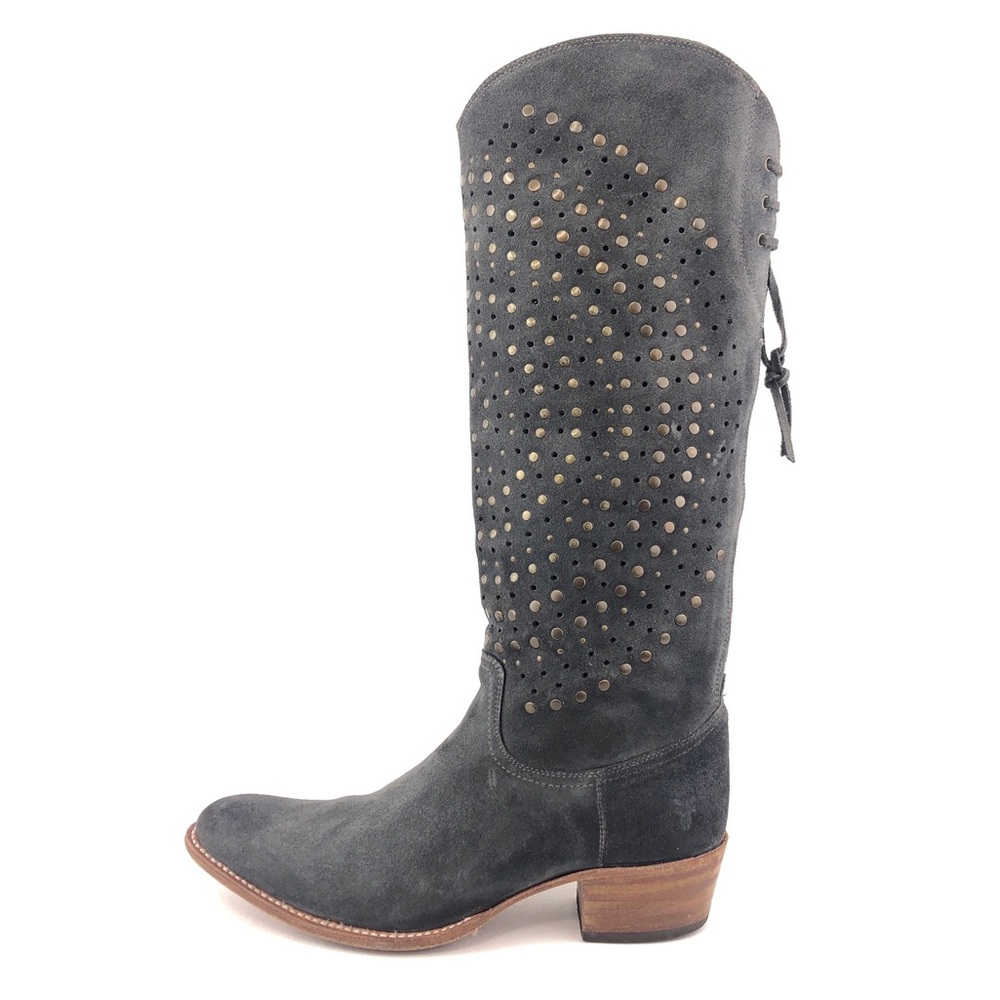 Frye Deborah Lace Back Studded Tall Boots 9 M